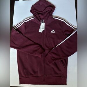 Adidas mens burgundy maroon zipup sweater